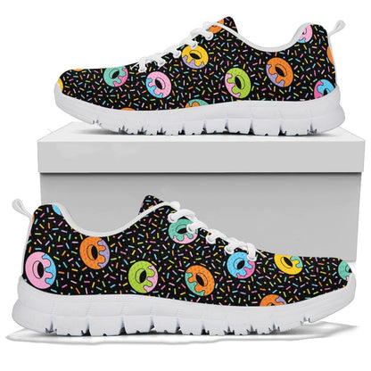Donut Pattern Print Design DN012 Sneakers White Bottom Shoes