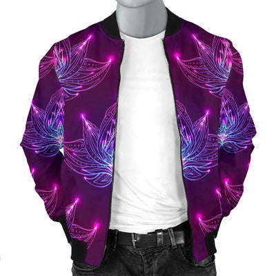 lotus Pattern Print Design LO01 Men Bomber Jacket