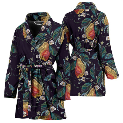 Pear Pattern Print Design PE02 Women Bathrobe