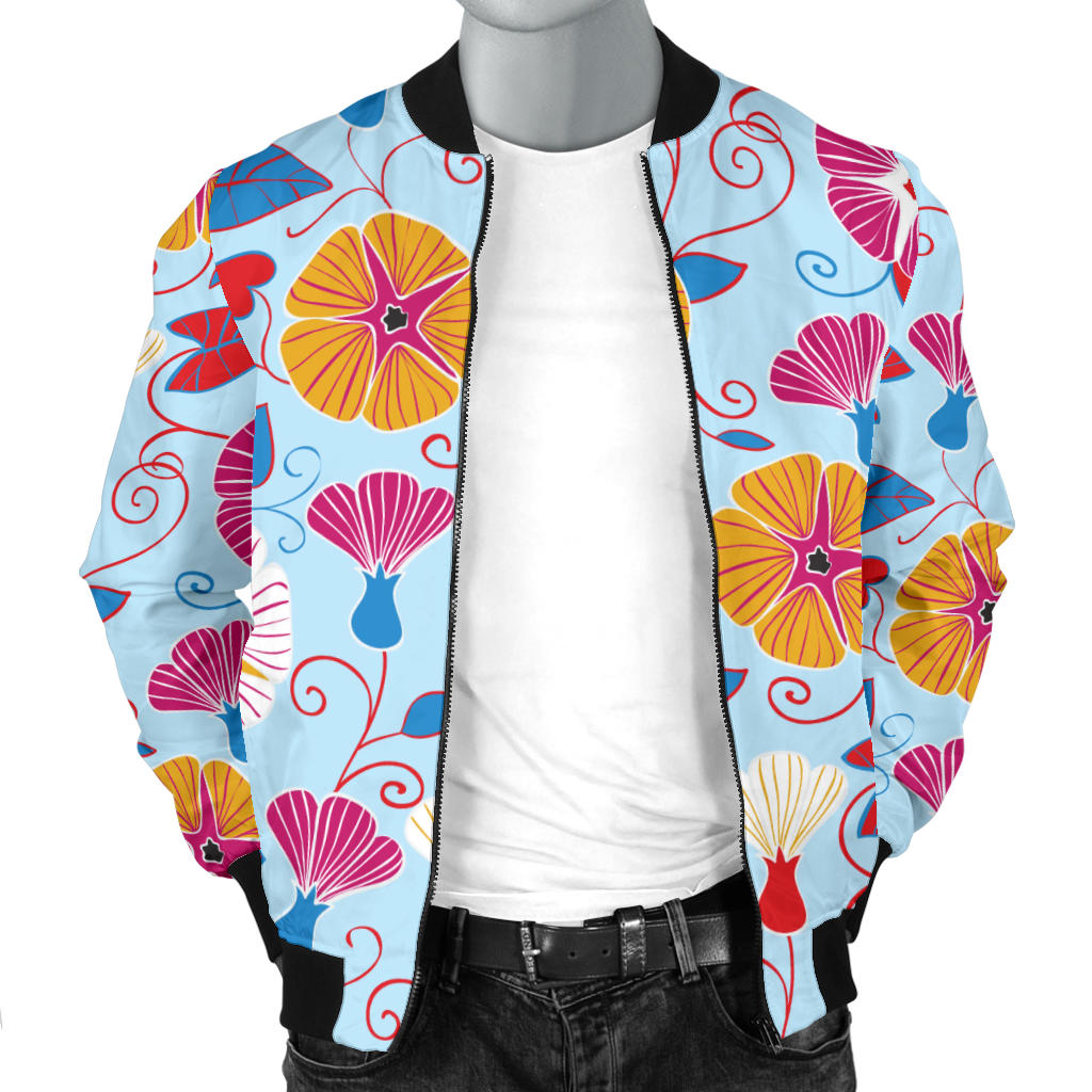 Morning Glory Pattern Print Design MG06 Men Bomber Jacket