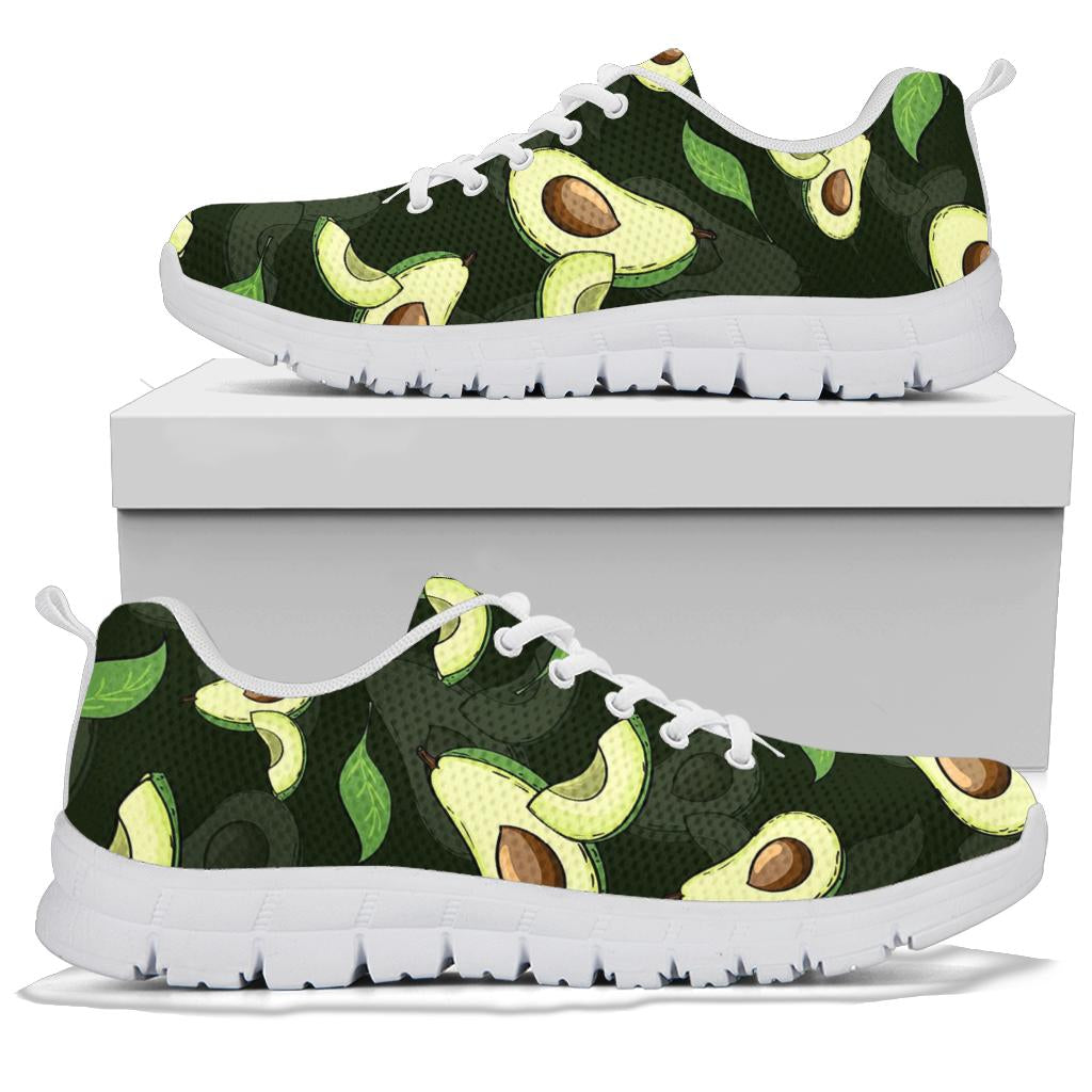 Avocado Pattern Print Design AC07 Sneakers White Bottom Shoes