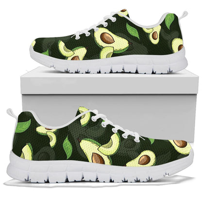 Avocado Pattern Print Design AC07 Sneakers White Bottom Shoes