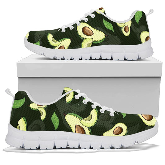 Avocado Pattern Print Design AC07 Sneakers White Bottom Shoes