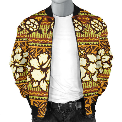 Hawaiian Themed Pattern Print Design H015 Men Bomber Jacket
