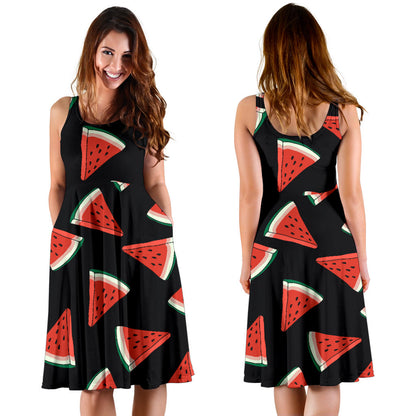 Watermelon Pattern Print Design WM01 Midi Dress