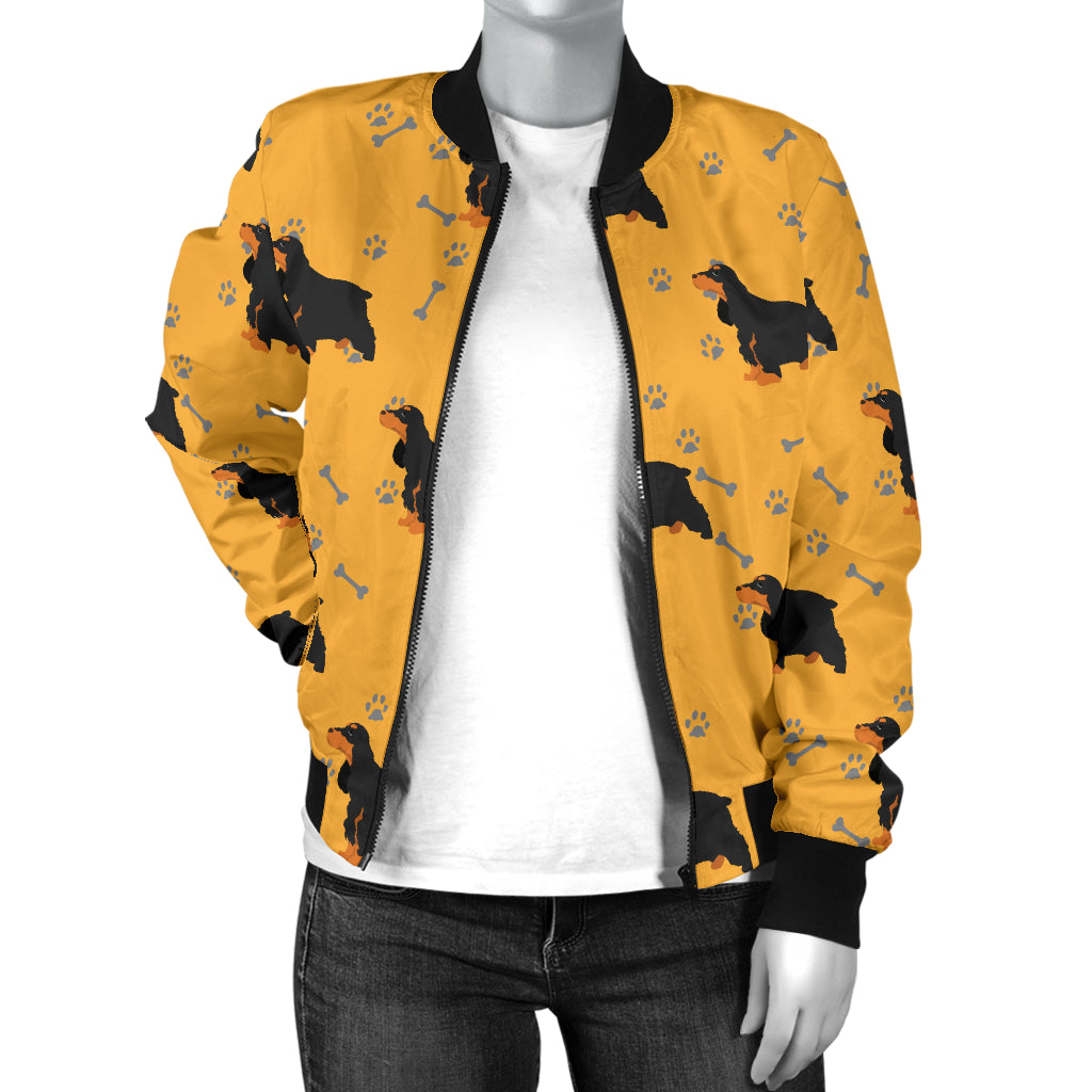 Cocker Pattern Print Design 01 Women's Bomber Jacket