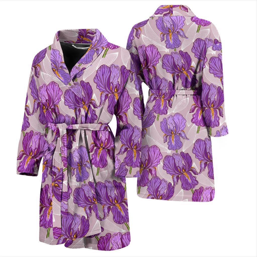 Iris Pattern Print Design IR05 Men Bathrobe