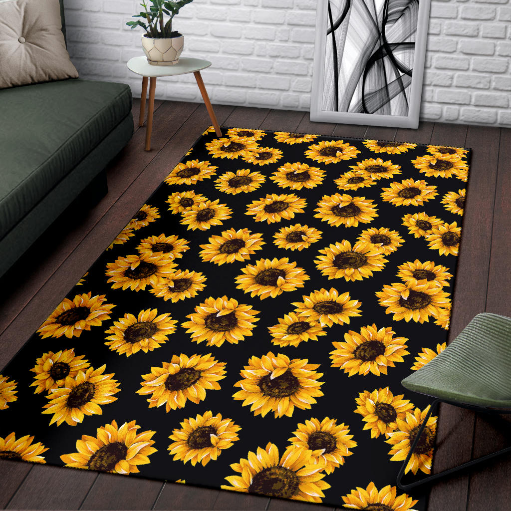 Sunflower Pattern Print Design SF05 Area Rugs