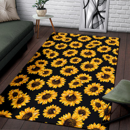 Sunflower Pattern Print Design SF05 Area Rugs