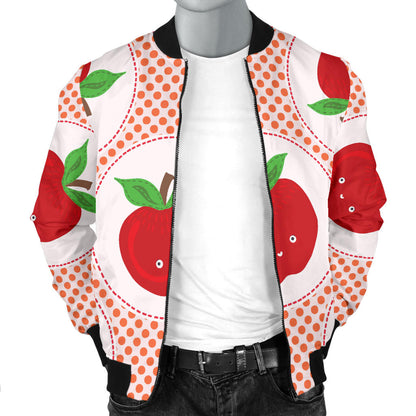 Apple Pattern Print Design AP08 Men Bomber Jacket