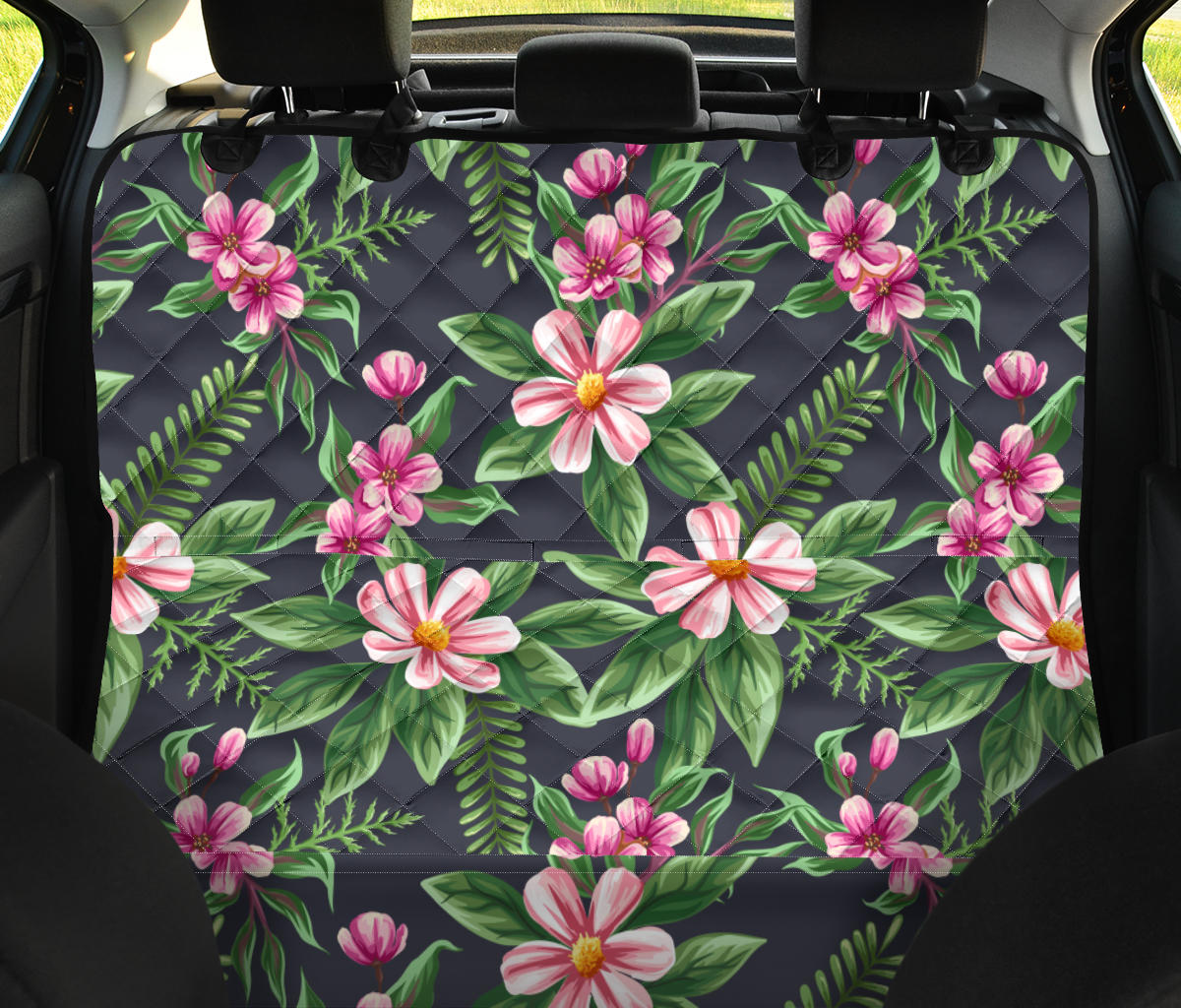 Summer Floral Pattern Print Design SF010 Rear Dog  Seat Cover