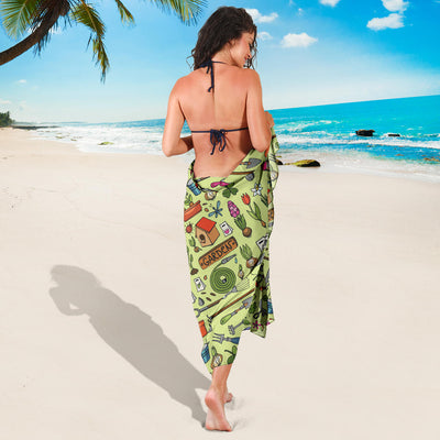 Gardening Pattern Print Design G02 Sarong Pareo Wrap