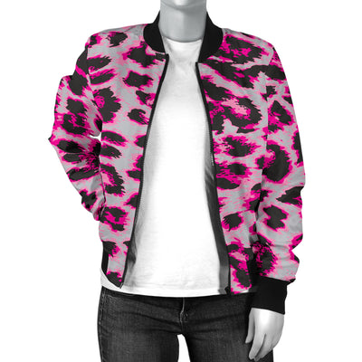 Leopard Pattern Print Design 02 Women's Bomber Jacket