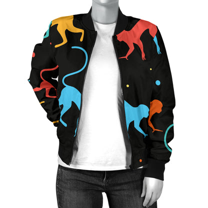 Monkey Pattern Print Design 01 Women's Bomber Jacket