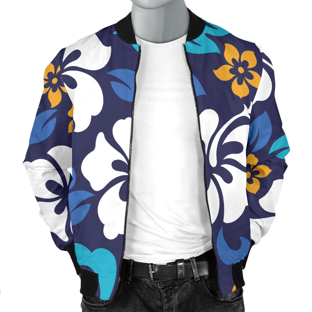 Hibiscus Pattern Print Design HB030 Men Bomber Jacket