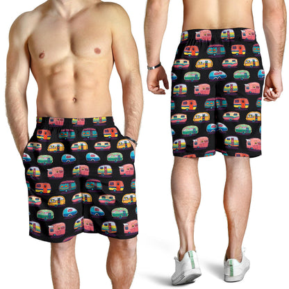 Camper Camping Pattern Mens Shorts