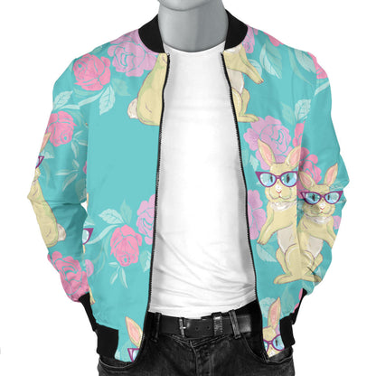 Rabbit Pattern Print Design RB05 Men Bomber Jacket