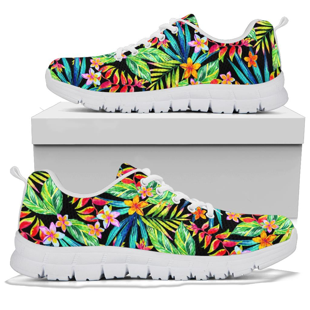 Heliconia Pattern Print Design HL09 Sneakers White Bottom Shoes