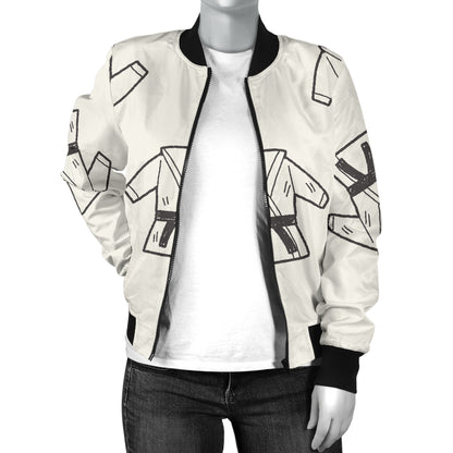 Karate Pattern Print Design 01 Women's Bomber Jacket