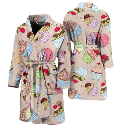 Cupcake Pattern Print Design CP06 Men Bathrobe