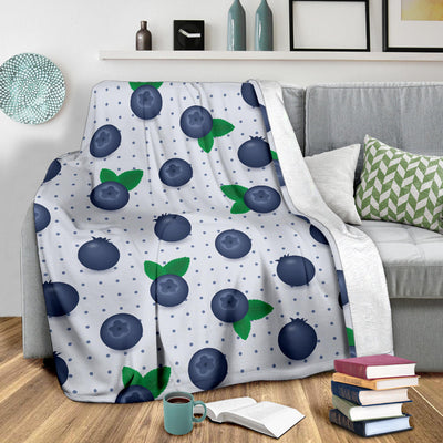 Blueberry Pattern Print Design BB02 Fleece Blanket