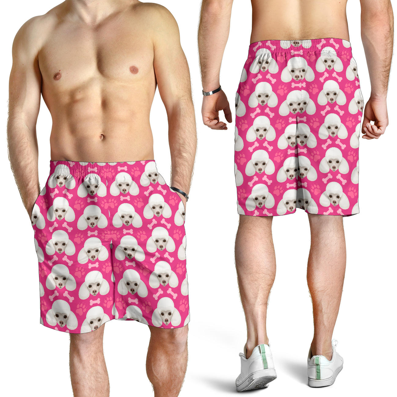 Poodle Pattern Print Design A04 Mens Shorts