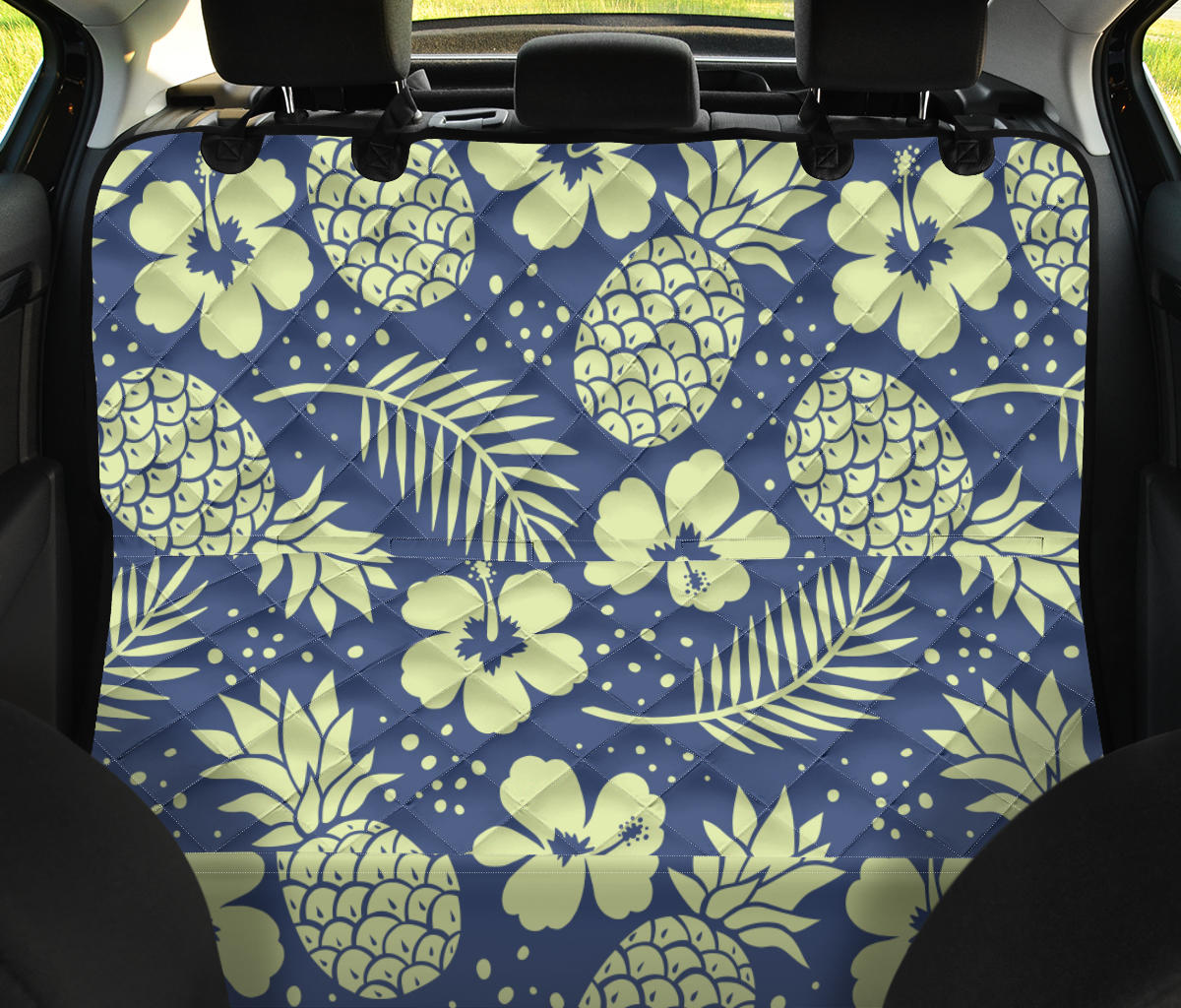 Pineapple Pattern Print Design PP07 Rear Dog  Seat Cover