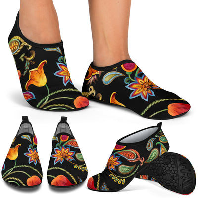 Tulip Boho Pattern Print Design TP09 Aqua Water Shoes