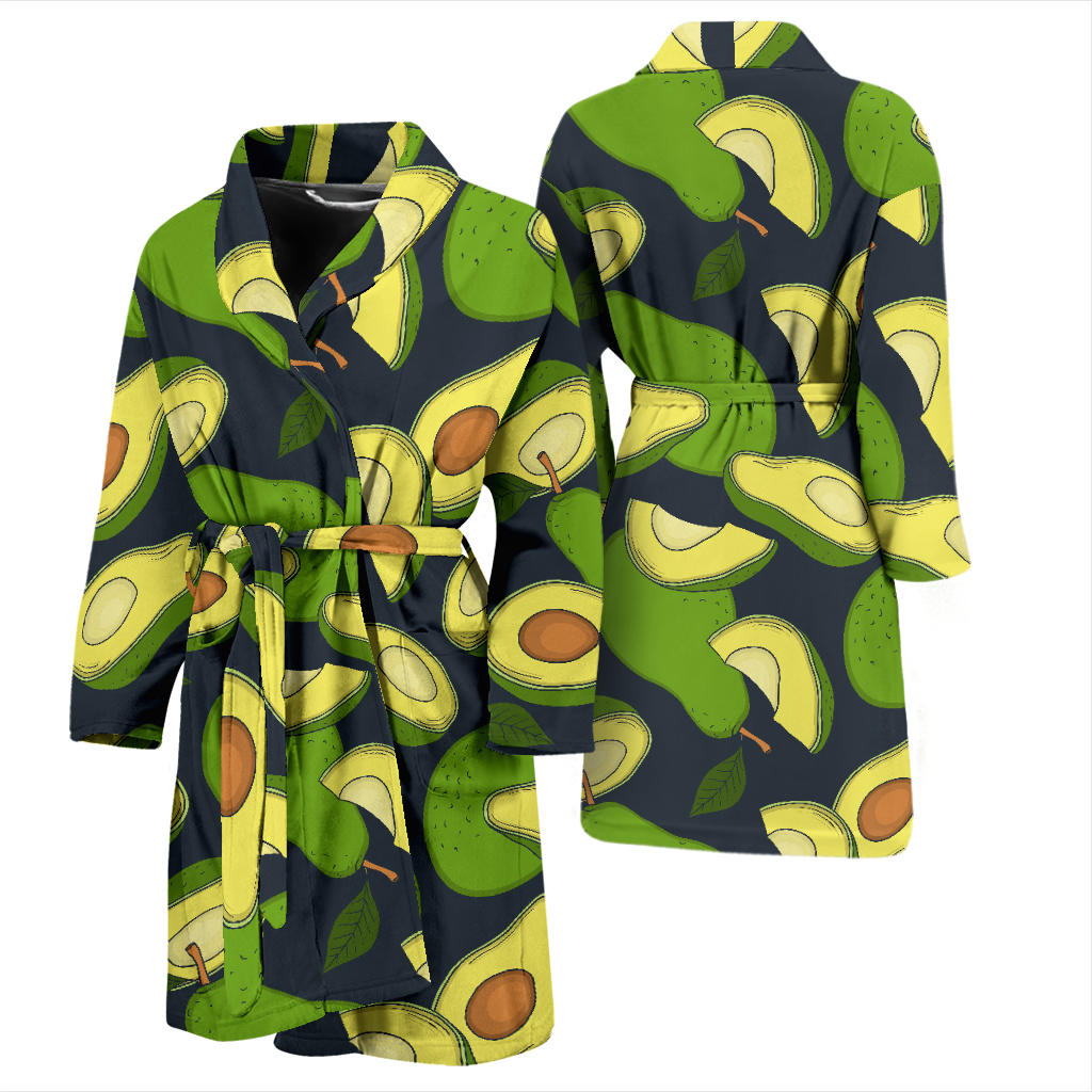 Avocado Pattern Print Design AC013 Men Bathrobe