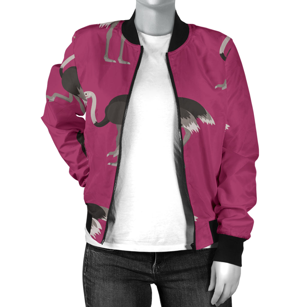Emu Pattern Print Design 02 Women's Bomber Jacket