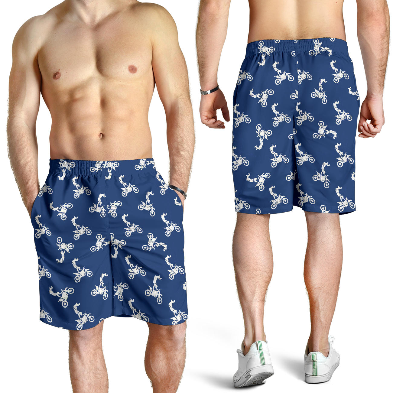 Motocross Pattern Print Design 01 Mens Shorts