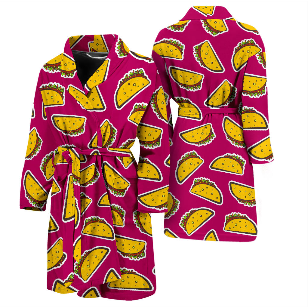Taco Pattern Print Design TC01 Men Bathrobe