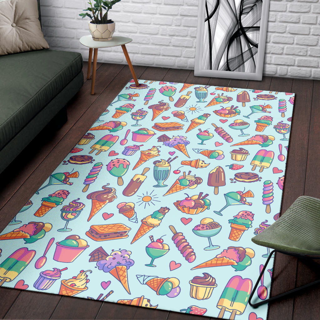 Ice Cream Pattern Print Design IC02 Area Rugs