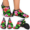 Pink Red Hibiscus Pattern Print Design HB023 Aqua Water Shoes