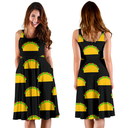 Taco Pattern Print Design TC06 Midi Dress