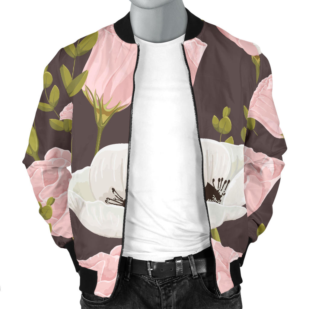 Anemone Pattern Print Design AM011 Men Bomber Jacket