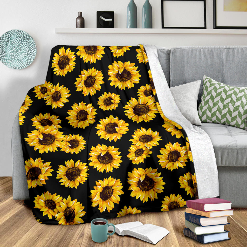 Sunflower Pattern Print Design SF05 Fleece Blanket