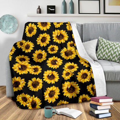 Sunflower Pattern Print Design SF05 Fleece Blanket