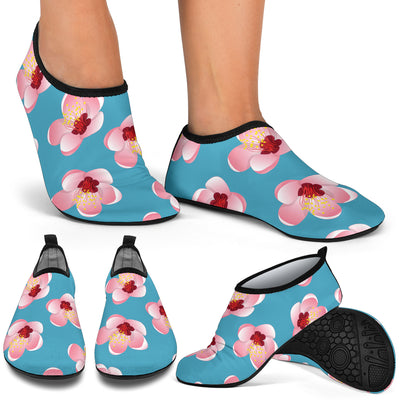 Cherry Blossom Pattern Print Design CB09 Aqua Water Shoes