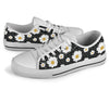 Daisy Pattern Print Design DS02 White Bottom Low Top Shoes