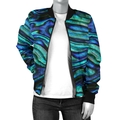 Abalone Pattern Print Design 02 Women's Bomber Jacket