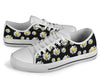 Daisy Pattern Print Design DS01 White Bottom Low Top Shoes