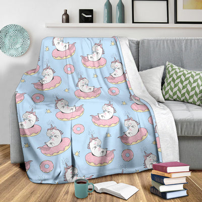 Donut Unicorn Pattern Print Design DN014 Fleece Blanket