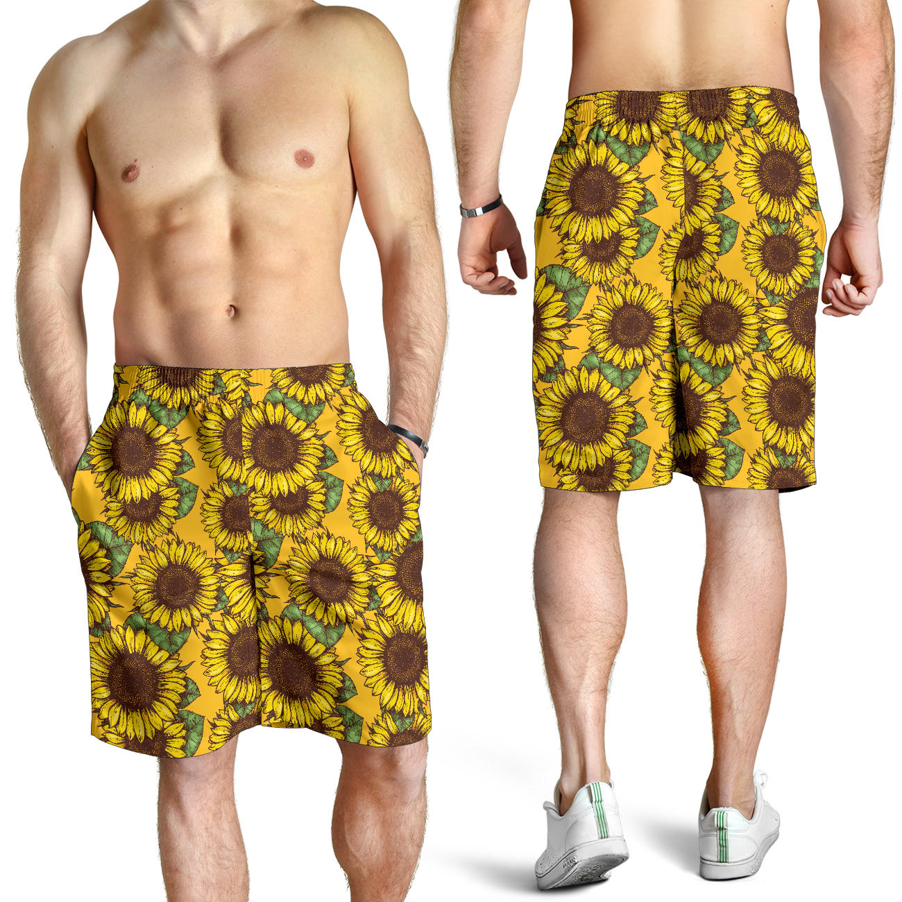 Sunflower Pattern Print Design SF04 Mens Shorts
