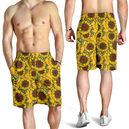 Sunflower Pattern Print Design SF04 Mens Shorts
