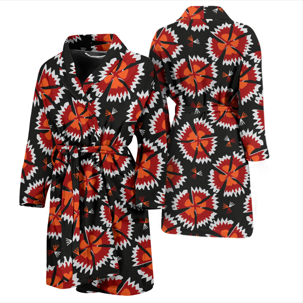 Carnations Pattern Print Design CN03 Men Bathrobe