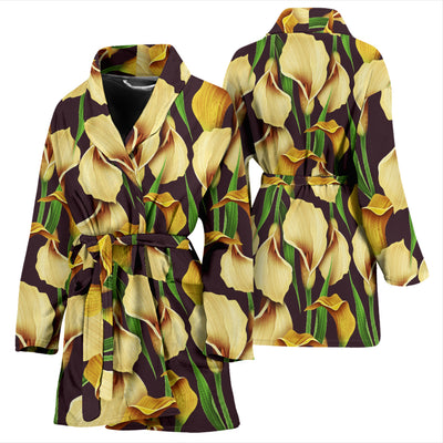 Lily Pattern Print Design LY013 Women Bathrobe