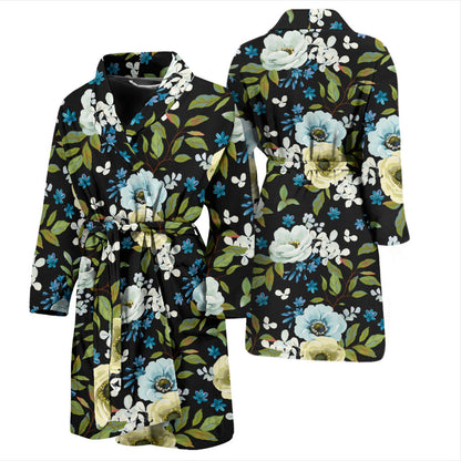 Anemone Pattern Print Design AM03 Men Bathrobe