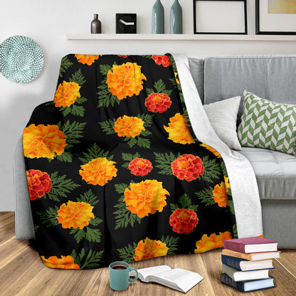 Marigold Pattern Print Design MR05 Fleece Blanket