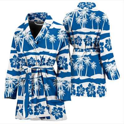 Hawaiian Themed Pattern Print Design H021 Women Bathrobe